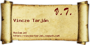 Vincze Tarján névjegykártya